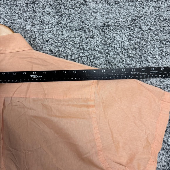 Gitman Bros Shirt Mens Medium Peach Short Sleeve Button Down Made in USA Cotton - Picture 8 of 12